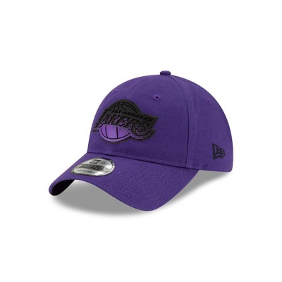 Purple Los Angeles Lakers Hat - New Era NBA Back Half 9TWENTY Adjustable Caps USA3295407